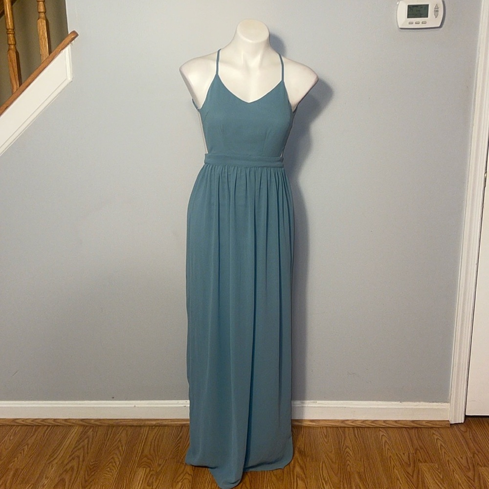 Lβatiste ladies Sea Foam Green Formal Maxi Dress.